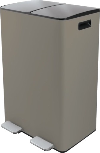 Spirella pedalbøtte Aliya matt taupe 2x30 liter
