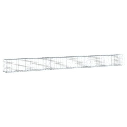 Gabionkurv med deksel 600x50x50 cm galvanisert jern