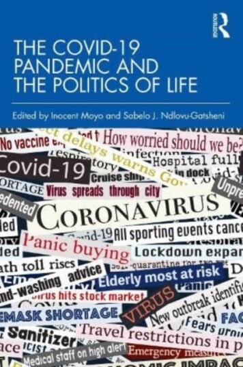 The Covid-19 Pandemic And The Politics Of Life