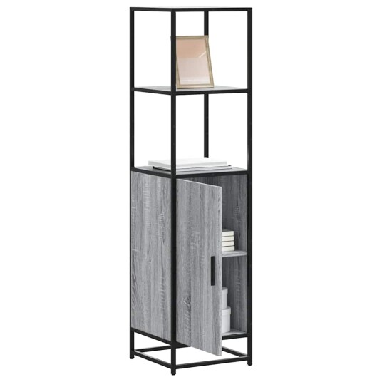  Highboard grå sonoma 35,5x35x139 cm konstruert tre og metall 8721102841064