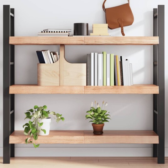 vidaXL Vegghylle lysebrun 120x40x6 cm behandlet heltre eik