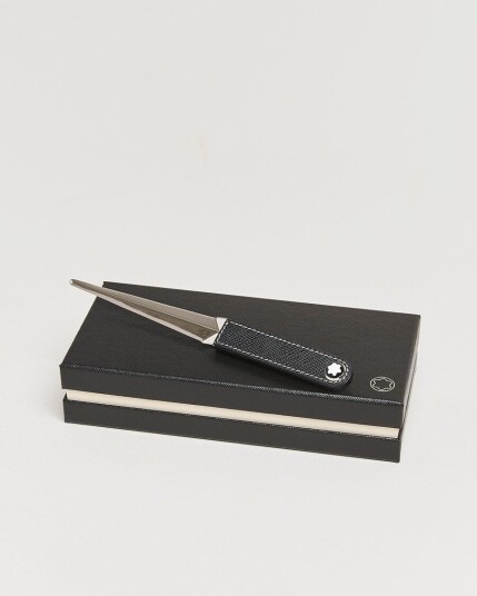Montblanc Letter Opener in Steel and Leather Black