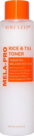 Nineless Mela-Pro Rice & TXA Ansikts toner 200 ml for jevn hudtone
