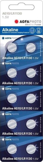 AgfaPhoto LR54/AG10 10-pak Alkaline Batteri 1,5V - Universale Batterier