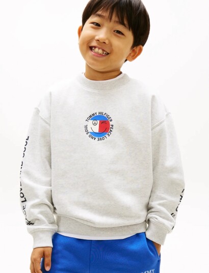 Tommy Hilfiger Fun Flag Graphic Sweatshirt Grey 122