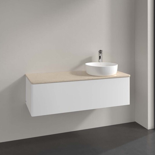 Villeroy & Boch  Antao Servantskap med 1 skuff 120x50x36 cm u/lys Hvit Matt/Crème