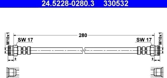 ATE 24.5228 0280.3 Bremseslange