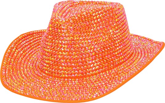 Boland Party Partners Cowboyhatt med Strass UV Neonoransje One size 04553