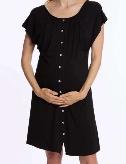 Cache Coeur Maternity And Nursing Nightdress Louna - Black - XL Regular