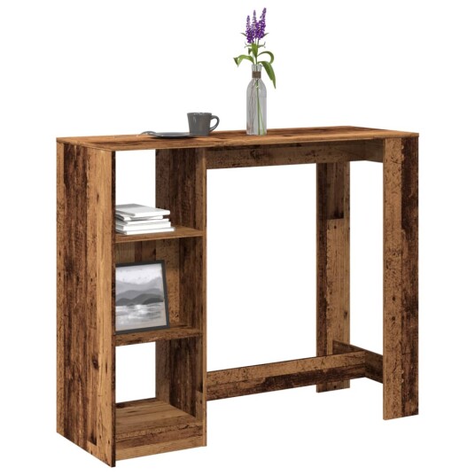  Barbord med hylle gammelt tre 124x46x103,5 cm konstruert tre 8721158386861