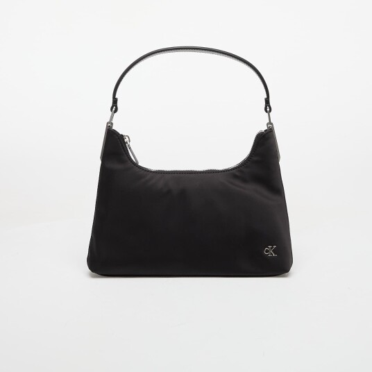 Calvin Klein Satin Nylon Small Shoulder Bag - Black - ONE SIZE