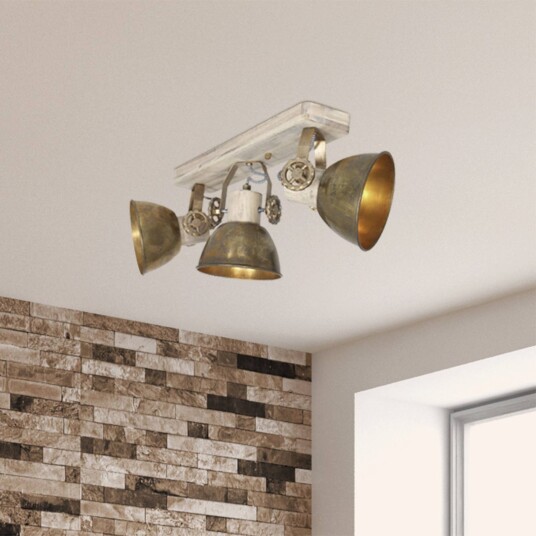 Steinhauer Downlight Gearwood, 3 lyskilder bronse dimbar, Lyst tre , Stue / spisestue, Tre, Vintage