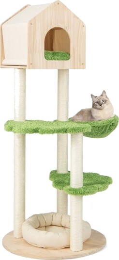 Cwy Kattetre 139 cm Med Hengekøye Cwy Kattetre 139 cm Med Hengekøye