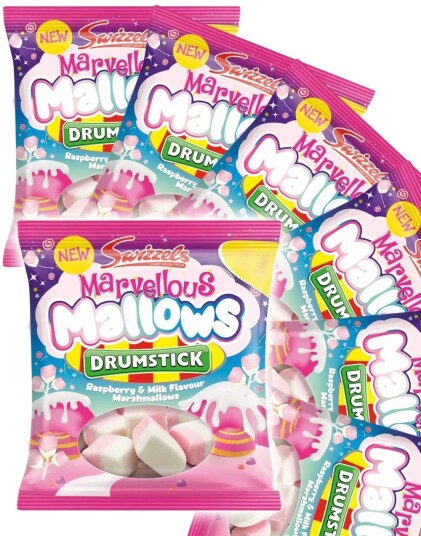 12 stk Swizzels Marvellous Drumstick Mallows Marshmallows med Smak av Drumstick Hel Eske 1,2 kg 12 stk Swizzels Marvellous Drumstick Mallows Marshmallows med Smak av Drumstick Hel Eske 1,2 kg