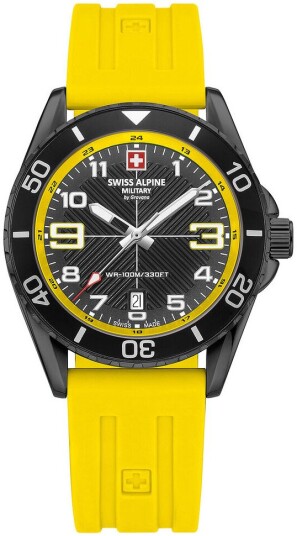 Swiss Alpine Military Herreklokke 7029.1878 Raptor Sort/Gummi Ø42 mm