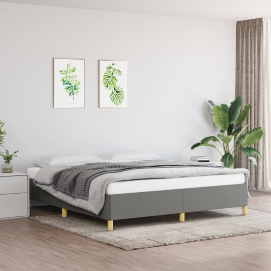 vidaXL Sengeramme uten madrass mørkegrå 180x200cm Super King stoff