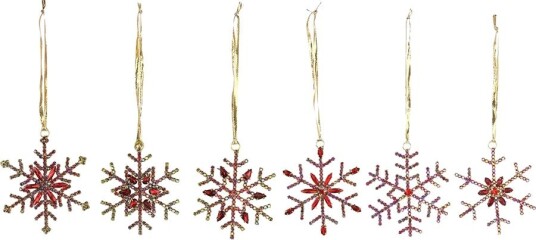 Hoff Ornament Stjerner Rubin 6stk