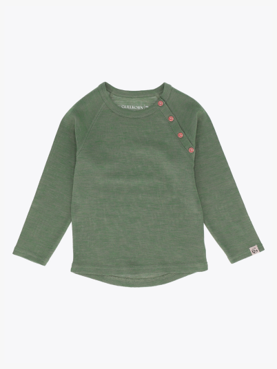 Gullkorn Villvette Ull Longsleeve Grønn 128