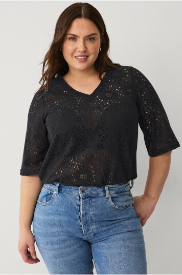Zizzi - Topp mHitta 1/2 Blouse - Svart