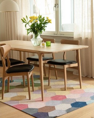 Kilands Grace pastell multi – håndvevd ullteppe