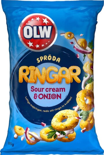 OLW Ringar Sour Cream & Onion 85g OLW Ringar Sour Cream & Onion 85g