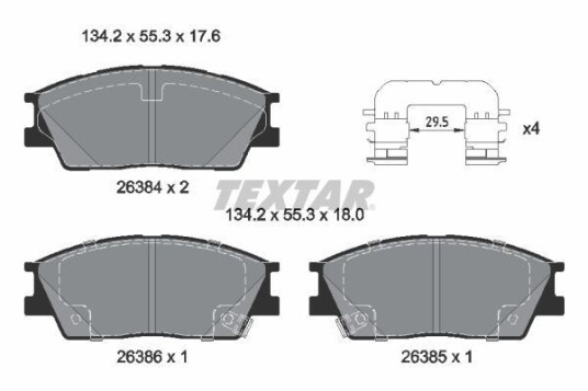 Bremseklosser TEXTAR 2638401 Bremseklosser TEXTAR 2638401