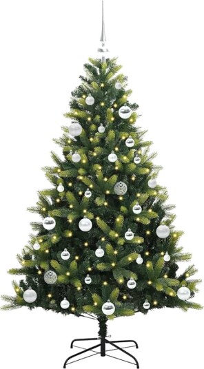  Kunstig Hengt Julegran med 150 LED lys grønn 150 cm PVC og PE