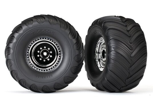 Traxxas 3665X Tires & Wheels Terra Groove/Satin Chrome 2.2/3.0 T Traxxas 3665X Tires & Wheels Terra Groove/Satin Chrome 2.2/3.0 T