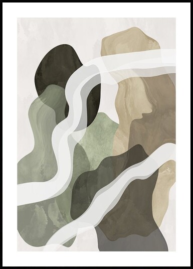 Abstract Green Forms Poster Plakat / 50x70cm Abstract Green Forms Poster Plakat / 50x70cm