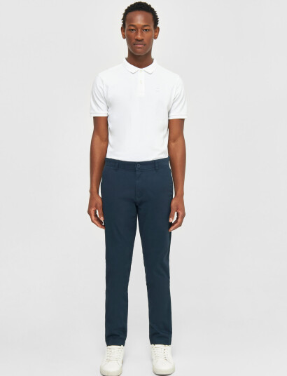 Knowledge Cotton Apparel Luca Slim Chino Pants - Navy - 27 x 32