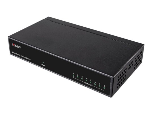 Lindy Gigabit Desktop Switch - Switch - 8 X 10/100/1000 - Stasjonær