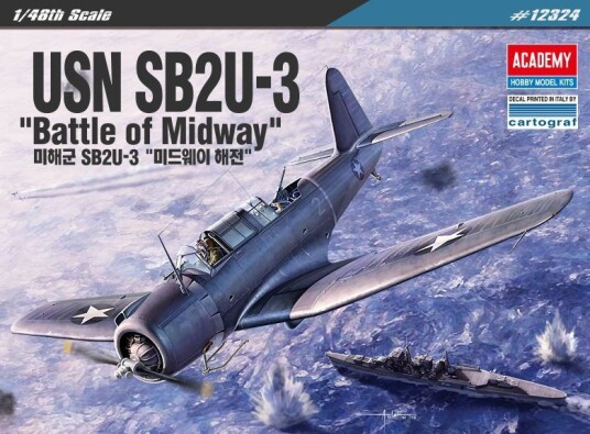 Academy SB2U-3 Vindicator Modellfly Byggesett Battle of Midway 1:48