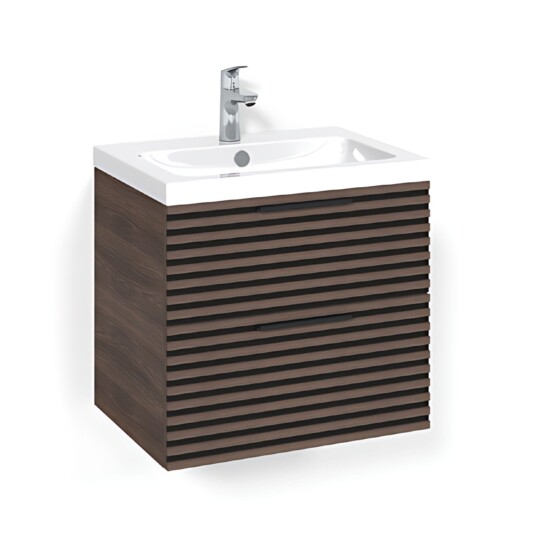 Macro Design Crown Stripe Servantskap 2 Skuff - med Light Servant Brun ask / 60cm 45