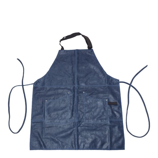 Scandinavian Home Forkle vintage lær mokka denim blå Scandinavian Home Forkle vintage lær mokka denim blå
