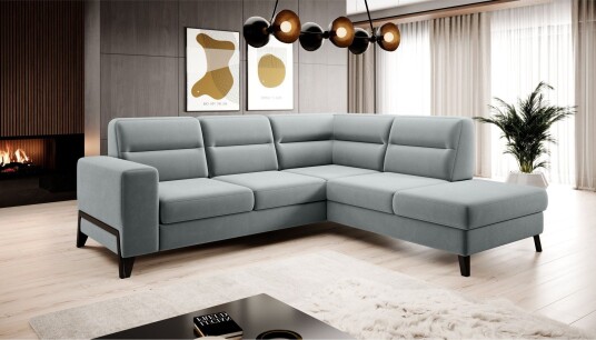 Anglika Sofa m. Sjeselong 4 seters   Grå