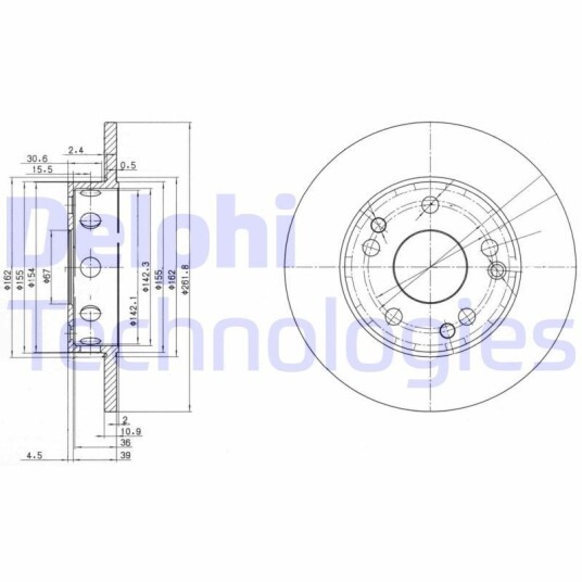 Bremseskive DELPHI BG2288