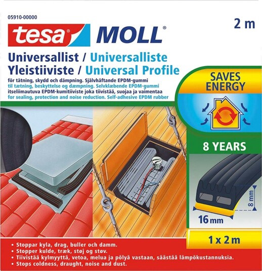 Universallist Tesa 2 m x 16 mm x 8 mm