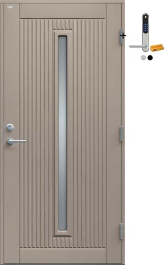 Ytterdør Diplomat Athena Klart Glass med Yale Doorman Classic Home