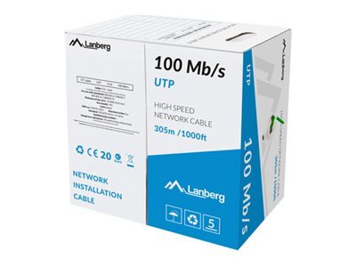 Lanberg - Samlet Kabel - 305 M - 5.2 Mm - Utp - Cat 5E - Solid - Grønn