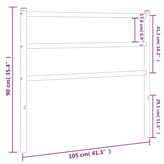  Sengegavl i metall hvit 100 cm 8721012303409