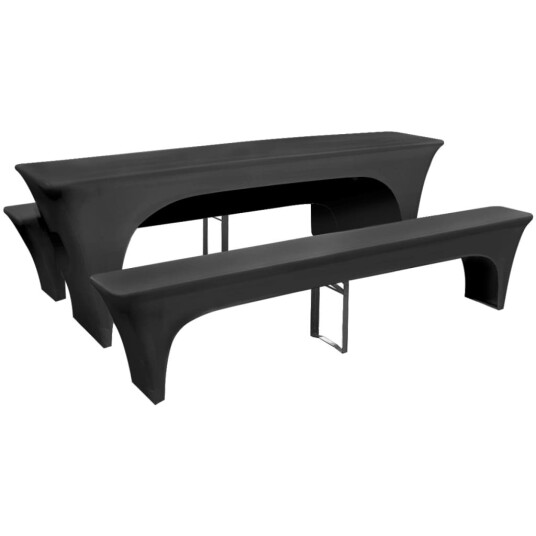  Tre Stykker Overtrekk for Ølbord / Benker Elastisk Antrasitt 8718475978015