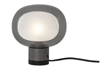 TOOY Nabila 552.36 Bordlampe Matt Sort/ Sort Krom med Røkt Glass