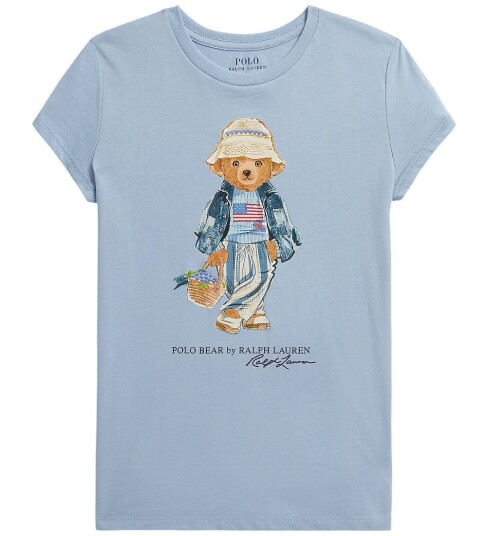 Ralph Lauren Kids Polo Bear Cotton Jersey Tee Blue 129 130