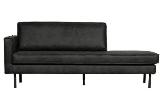 BePureHome Rodeo Daybed Venstrevendt - Sort Øko-lær