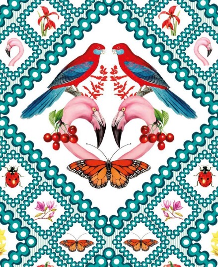 Kort Mary Katrantzou Green Grid
