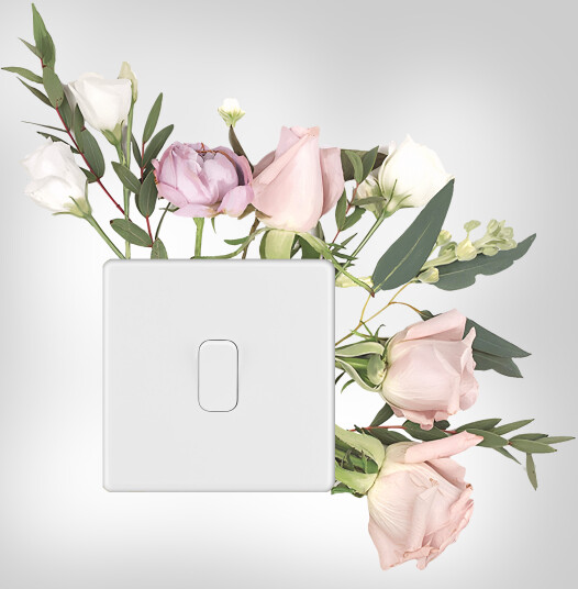 Switch klistremerke Rosa og hvite blomster