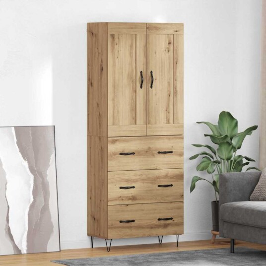  Høyskap med skuff Artisan Eik 69,5 x 34 x 180 cm Konstruert tre
