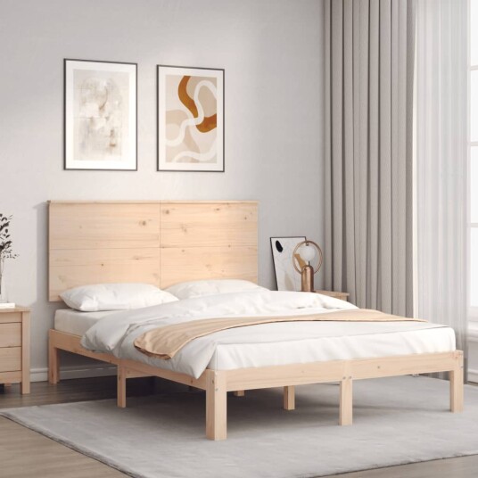 vidaXL Sengeramme med hodegavl 4FT6 double heltre 8720845988067
