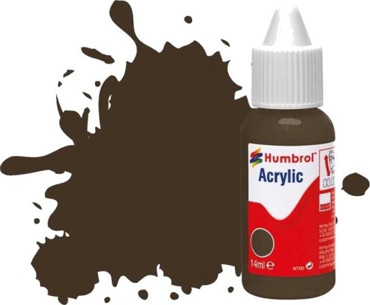 Humbrol Akryl No 10 Service Brown - Blank 14ml Dropper Bottle
