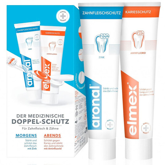 Elmex & Aronal Tannkrem med sink Sett 2 x 75 ml.